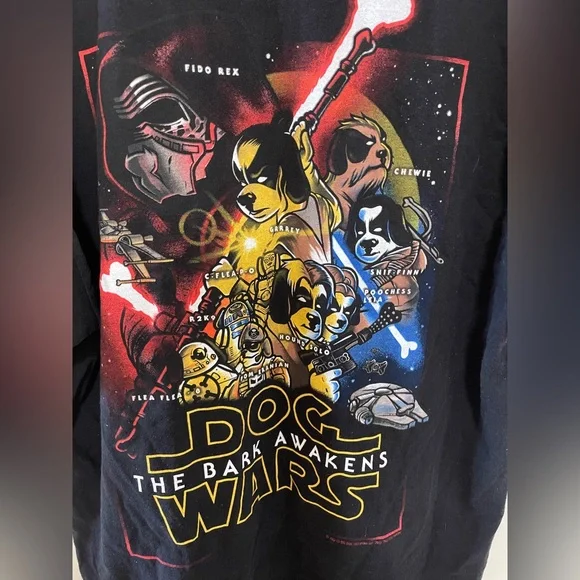 ✨Unisex Big Dogs Dog Wars The Bark Awakens Tshirt Size XL - Picture 6 of 7